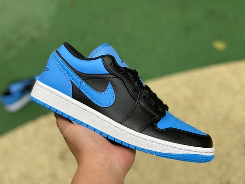 Air Jordan 1 Low "Black Blue" Retro Low-Top Sneaker 553558-041