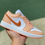 Air Jordan 1 Low White Pink Orange Sneakers DC0774-801