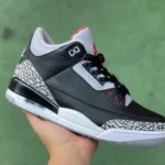 Air Jordan 3 "Black Cement" Cracked Leather Cut Piece Version 854262-001