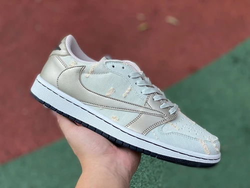 Travis Scott x Air Jordan 1 Low Silver Green DM7866-815