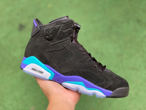 Air Jordan AJ6 "Aqua" High Black Purple Cut Piece Edition CT8529-004