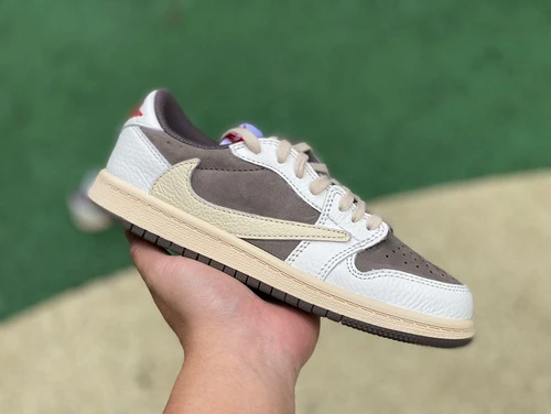 Travis Scott x Air Jordan 1 Low White Tan Kids DO5442-162