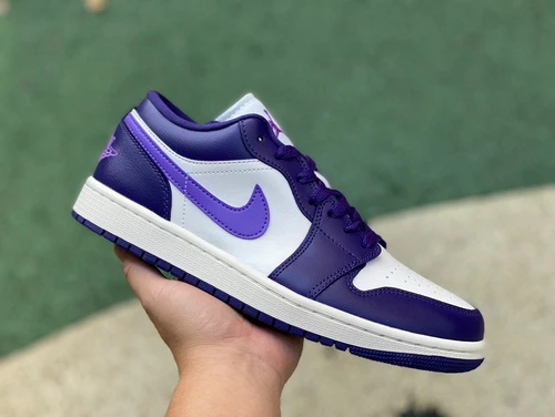 Air Jordan 1 Low White Purple Low-Top Sneaker DC0774-502