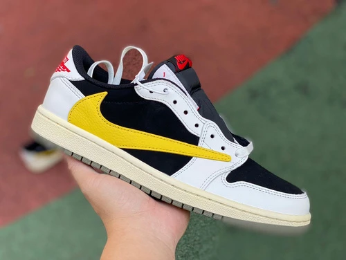 Air Jordan 1 x Travis Scott Low Yellow White Black Sneakers DM7866-982