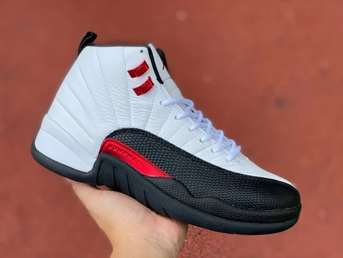 Air Jordan 12 White Black Red Sneakers CT8013-162