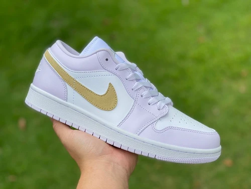 Air Jordan 1 Low White Purple Sneakers DC0774-501