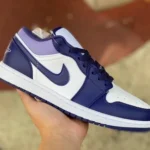 Air Jordan 1 Low White Purple Sneakers 553558-515