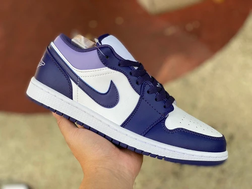 Air Jordan 1 Low White Purple Sneakers 553558-515