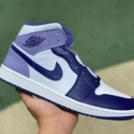 Air Jordan 1 Mid White Purple Sneakers DQ8426-515