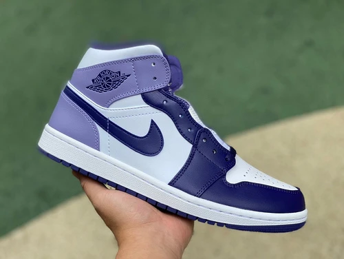 Air Jordan 1 Mid White Purple Sneakers DQ8426-515