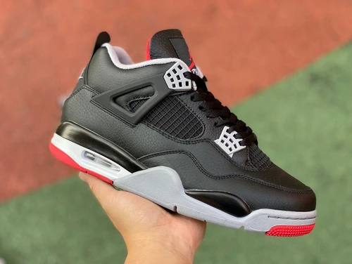 Air Jordan 4 Retro "Bred Reimagined" Black Red Leather FV5029-006