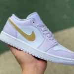 Air Jordan 1 Low White Purple Sneakers DC0774-501