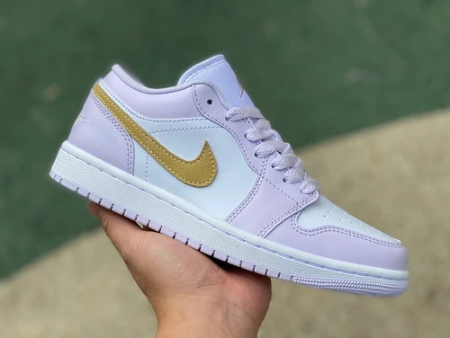 Air Jordan 1 Low White Purple Sneakers DC0774-501