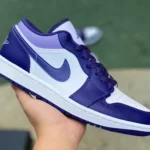 Air Jordan 1 Low White Purple Sneakers 553558-515