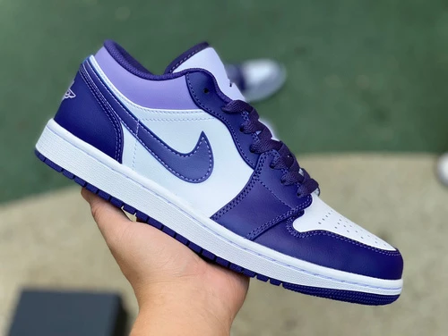 Air Jordan 1 Low White Purple Sneakers 553558-515