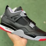 Air Jordan 4 Retro "Bred Reimagined" Black Red Leather FV5029-006