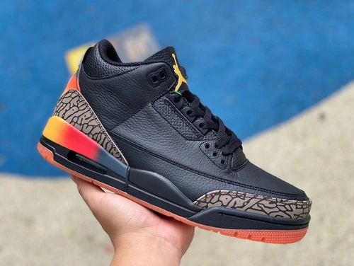 J Balvin x Air Jordan 3 "Rio" Black Red Orange