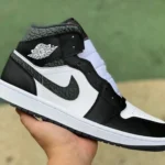 Air Jordan 1 Mid Black White Sneakers FB9911-001