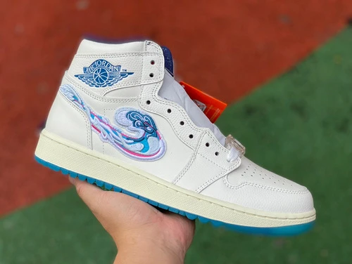 Michelle Wie West x Air Jordan 1 High Golf "Pebble Beach" White Pink Blue Sneakers FV3565-100