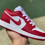 Air Jordan 1 Low White Red Sneakers 553560-615