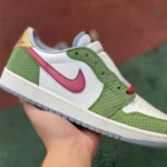 Nike Air Jordan 1 Low White Green Red Sneakers FN3727-100