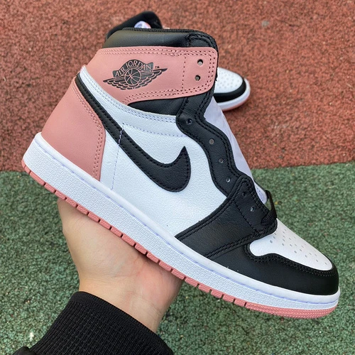 Air Jordan 1 Retro High "Rust Pink" White Black Pink Sneakers 861428-101