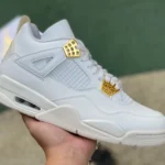 Air Jordan 4 Retro "Metallic Gold" White AQ9129-170  S2 Edition