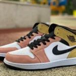 Air Jordan 1 Mid Pink Yellow White Sneakers DX4332-800