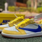 Travis Scott x Air Jordan 1 Low Canary White Yellow Blue DZ4137-700