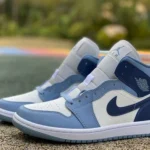 Air Jordan 1 Mid White Blue Sneakers BQ6472-140