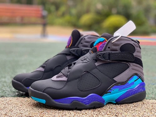 Air Jordan 8 "Aqua" Black Purple 305381-025