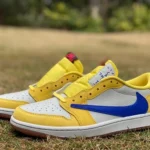 Travis Scott x Air Jordan 1 Low Canary White Yellow Blue Y DZ4137-700