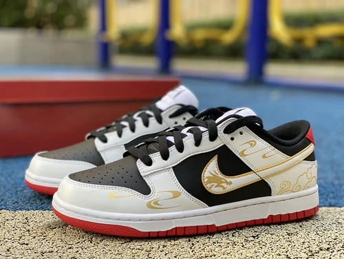 Nike Dunk Low "Year of the Dragon" Black Gold Custom