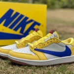 Travis Scott x Air Jordan 1 Low Canary White Yellow Blue T1 DZ4137-7