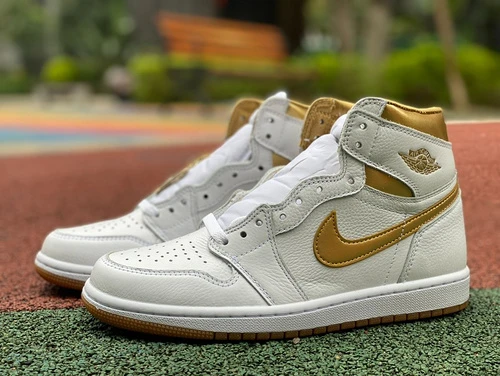 Air Jordan 1 White Gold Sneakers FD2596-107