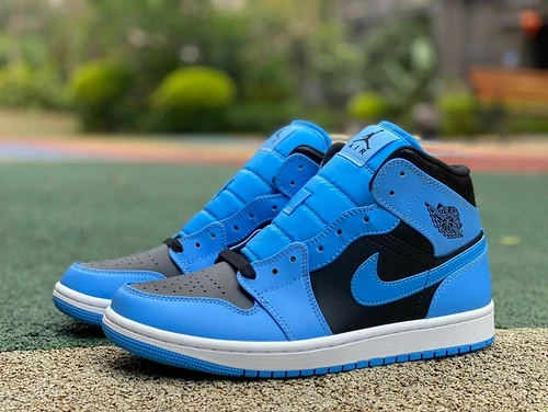 Air Jordan 1 Mid Blue Black Sneakers DQ8426-401