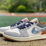 Air Jordan 1 Low White Blue Denim Sneakers FZ5042-041