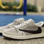 Travis Scott x Air Jordan 1 Low x Louis Vuitton Beige Brown Sneakers LX1988-100