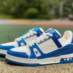 LOUIS VUITTON Trainer White Blue