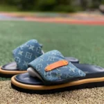 LOUIS VUITTON Slides Blue Denim