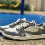 Travis Scott x Air Jordan 1 Low x Louis Vuitton Grey White Sneakers sj2068-001