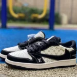 Travis Scott x Air Jordan 1 Low x Louis Vuitton Black White Sneakers LX1988-200