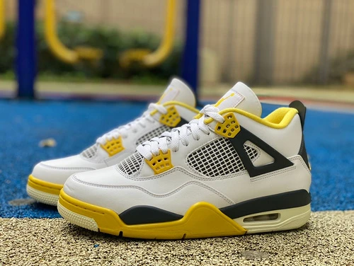 Air Jordan 4 "White Orange Yellow" AJ4 Pure Version AQ9129-101