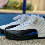 Air Jordan 12 "Blueberry" White Black Blue Sneakers CT8013-140