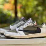 Travis Scott x Air Jordan 1 Low Black White Green Reverse T1 DM7866