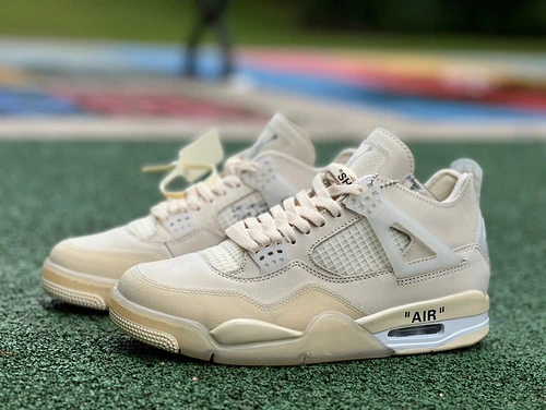 Off-White x Air Jordan 4 "Sail" AJ4 Cut Piece Version CV9388-100