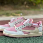 Travis Scott x Air Jordan 1 Low Pink White Sneakers DM7886-600