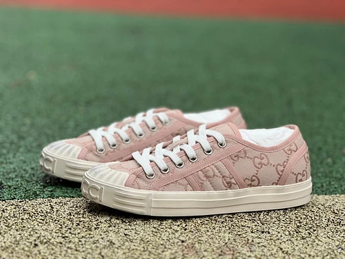 GUCCI Canvas Shoes White Pink