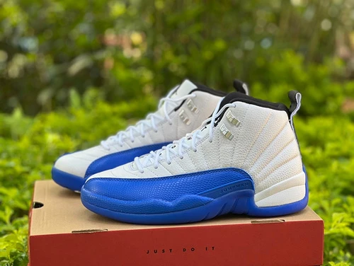 Air Jordan 12 "Blueberry" White Blue Sneakers CT8013-140