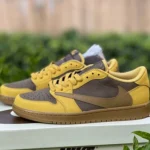 Travis Scott x Air Jordan 1 Low Golf Yellow Brown DM7866-665